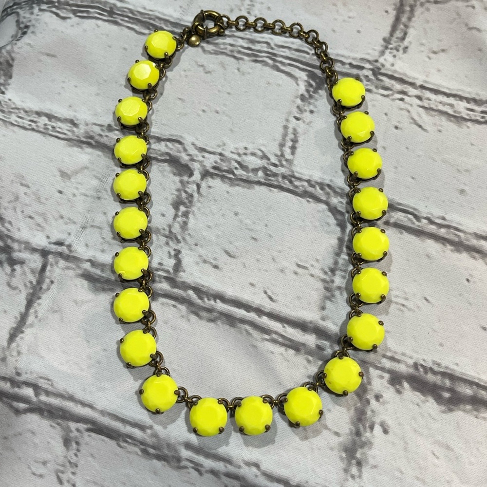J. Crew Neon yellow pronged necklace